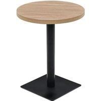 Bistro Table MDF and Steel Furniture Oak Colour/Dark Ash Multi Sizes vidaXL