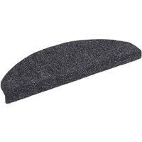 vidaXL 15pcs Self-adhesive Stair Mats Needle Punch 65x21x4cm Dark Grey