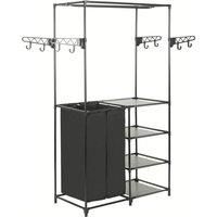 Clothes Rack Steel and Non-woven Fabric Black Closet Organiser Stand vidaXL