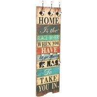 vidaXL Vintage Wall-Mounted Coat Rack with 6 Hooks, Easy to Assemble, Durable MDF Material with Charming Print, 120x40cm