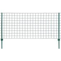 vidaXL Euro Fence Set 20x1.2m - Green PVC-Coated Steel Wire Mesh Panel, includes 11 Posts for Gardens/Animal Enclosures/Patios, Weather & Corrosion Resistant