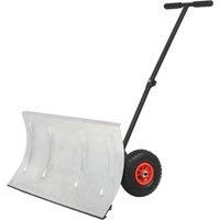 vidaXL Manual Snowplough with Wheels 100x44cm Lawn Snow Blower Shovel Removal