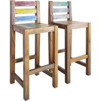 vidaXL Bar Stools 2 pcs Solid Reclaimed Wood