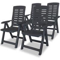 Reclining Garden Chairs Outdoor Chair Armchair Folding Chair Plastic vidaXL