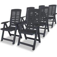 Reclining Garden Chairs Outdoor Chair Armchair Folding Chair Plastic vidaXL