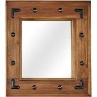 Mirror Decorative Makeup Vanity Hall Bathroom Mirror Solid Acacia Wood vidaXL