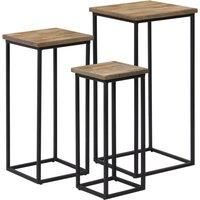 vidaXL 3 Piece Plant Table Set Reclaimed Teak