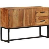 vidaXL Solid Acacia Wood Sideboard – Rustic Brown Console Cabinet with 2 Doors and 2 Drawers – Versatile Furniture for Living Room, Dining Room, Bedroom, Kitchen, Hallway