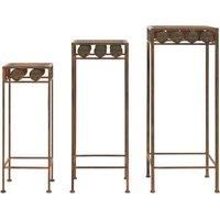 VidaXL Plant Stand Set 3 Pieces Vintage Style Metal Rusty