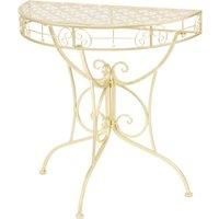vidaXL Gold Metal Vintage Style Side Table Console - Half Round Design - Adorned with Decorative Details - Ideal for Living Room or Bedroom