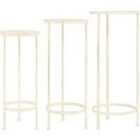 VidaXL Plant Stand Set 3 Pieces Vintage Style Metal Antique White