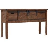 vidaXL Solid Fir Wood Console Table 131x35.5x75cm Brown Hallway Display Stand