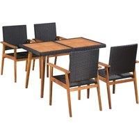Outdoor Dining Set Poly Rattan Black and Brown Table Chair Multi Models vidaXL