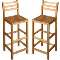 Bar Chairs 2 pcs Solid Acacia Wood