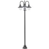 Vidaxl Garden Post Light E27 220 cm Aluminium 3-lantern Bronze