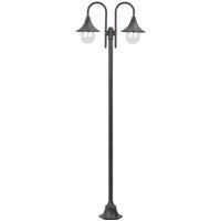 vidaXL Garden Post Light E27 220cm Aluminium 2-lantern Bronze