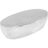 Coffee Table Silver Aluminium Telephone Stand Rounded/Straight Edges vidaXL