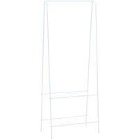 vidaXL Elegant Clothes Rack - White, Sturdy Steel Frame, Two Shelves, Easy Assembly, Ample Storage Space