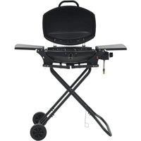 vidaXL Portable Gas BBQ Grill with Cooking Zone Black Garden Barbecue Burner
