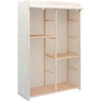 3-Tier Wardrobe 110x40x170cm Fabric Clothes Rack Organiser Grey/White vidaXL