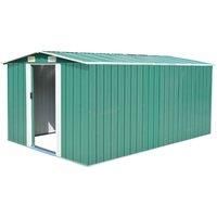 vidaXL Garden Shed 257x398x178 cm Metal Green