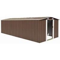 vidaXL Garden Shed 257x597x178 cm Metal Brown