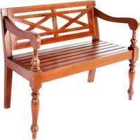 vidaXL Batavia Bench 98 cm Solid Mahogany Wood Dark Brown