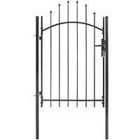 Vidaxl Garden Gate Steel 1X2 M Black