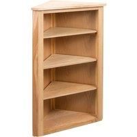 vidaXL Corner Shelf, Solid Oak Wood and MDF with Oak Veneer, Versatile Storage Space, Easy Assembly, Sturdy and Aesthetic, Perfect for Living Room, Brown Finish