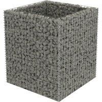 vidaXL Gabion Raised Bed Galvanised Steel 90x90x100cm Stone Basket Raised Bed