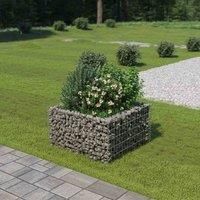 vidaXL Gabion Raised Bed Galvanised Steel 90x90x50cm