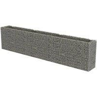 vidaXL Gabion Raised Bed Galvanised Steel 450x50x100cm Stone Basket Raised Bed