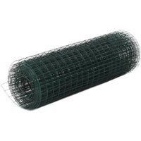vidaXL Wire Netting Steel with PVC Coating 10x0.5m Square Green Garden Panel
