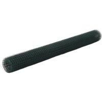 vidaXL Wire Netting Steel with PVC Coating 25x1.5m Square Green Garden Panel