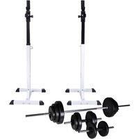 vidaXL Barbell Squat Rack with Barbell and Dumbbell Set 30.5 kg