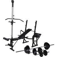 Weight Bench with Weight Rack, Barbell and Dumbbell Set 30.5kg