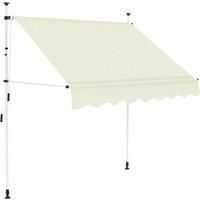 vidaXL Manual Retractable Awning 200cm Cream Outdoor Window Door Canopy Shade