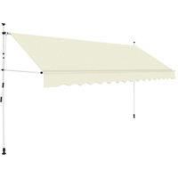 vidaXL Manual Retractable Awning 400cm Cream Outdoor Window Door Canopy Shade