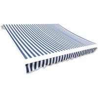 Vidaxl Awning Top Sunshade Canvas Blue & White 500X300 cm