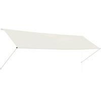 vidaXL Retractable Awning 400x150cm - Adjustable Garden Canopy/Sun Shade for Window, Door, Patio - UV/Water Resistant, Cream Polyester