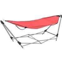 vidaXL Hammock with Foldable Stand Red
