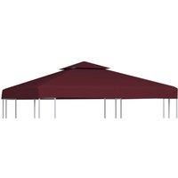 vidaXL 2-Tier Gazebo Top Cover 310g/m² 3x3m Bordeaux Roof Replacement Tent