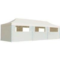 Vidaxl Folding Pop-up Party Tent With 8 Sidewalls 3x9m Cream
