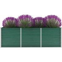 vidaXL Garden Raised Bed Galvanised Steel 240x80x77cm Green