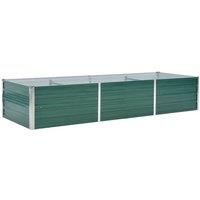 vidaXL Garden Raised Bed Galvanised Steel 240x80x45cm Green Flower Box Raised Bed
