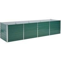 vidaXL Garden Raised Bed Galvanised Steel 320x80x77cm Green Flower Box Raised Bed
