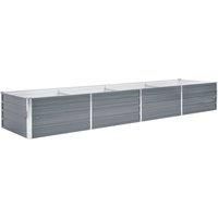 Vidaxl Garden Raised Bed Galvanised Steel 320x80x45cm Grey