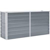 vidaXL Garden Raised Bed Galvanised Steel 160x40x77cm Grey Plant Raised Bed Box