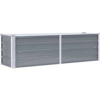 vidaXL Garden Raised Bed Galvanised Steel 160x40x45cm Grey Plant Raised Bed Box