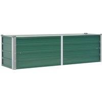 vidaXL Garden Raised Bed Galvanised Steel 160x40x45cm Green Plant Raised Bed Box